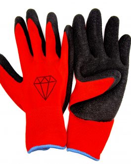 Red Polyester Black Latex Crinkle Work Gloves (120-Pack)
